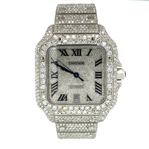 full diamond cartier watch